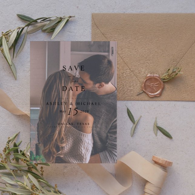 Reserve A Data Casamento de Fotografia por Aquarela Vellum Overla (Save Your Date in Style! Elegant & Personalizable Wedding Card. 💍💌 [Add Details])