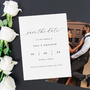 Reserve A Data Casamento de Fotografia Simples de Script Romântic