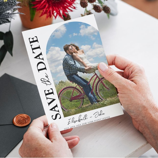 Reserve A Data Casamento de Fotografia Simples Moderno Salva A Da (Criador carregado)