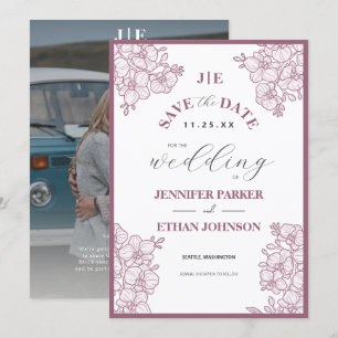 Reserve A Data Casamento de Fotografias Botânicas Elegante Boho O