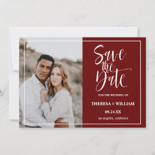 Reserve A Data Casamento de Fotografias com Caligrafia Tradiciona