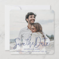 Casamento de Fotografias com Script Azul Moderno e