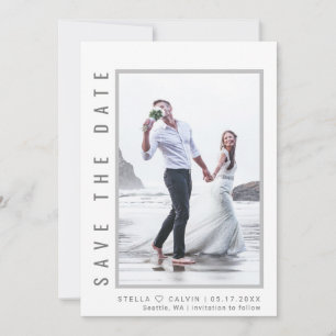Reserve A Data Casamento de Fotografias com Script de Cinza Simpl