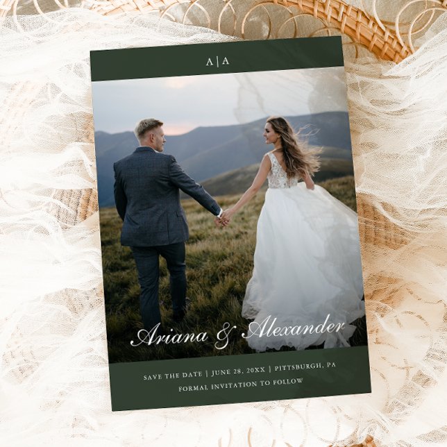 Reserve A Data Casamento de Fotografias com Script Elegante Cláss (Criador carregado)