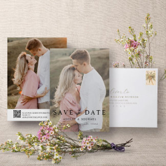 Reserve A Data Casamento de Fotografias com Script Elegante Moder