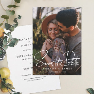 Reserve A Data Casamento de Fotografias com Script Elegante Simpl