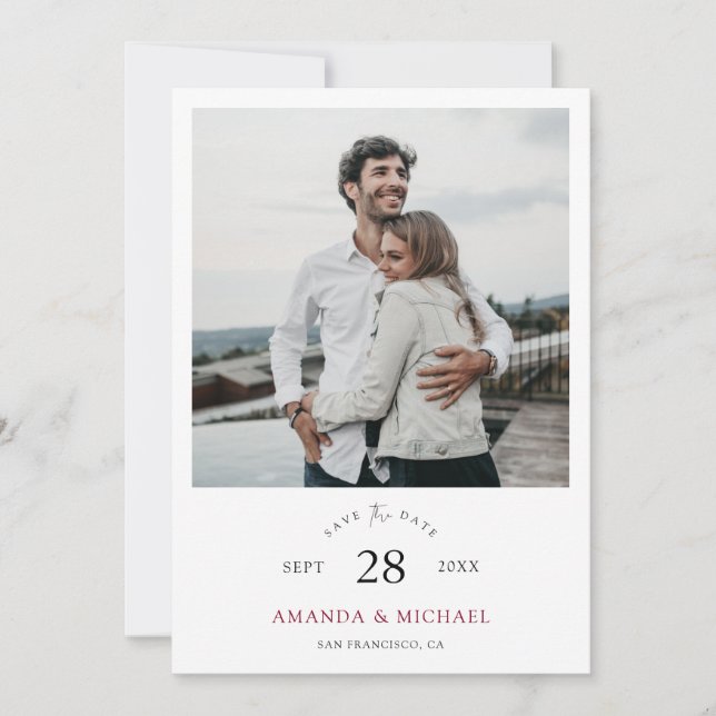 Reserve A Data Casamento de Fotografias com Script Moderno Elegan (Frente)