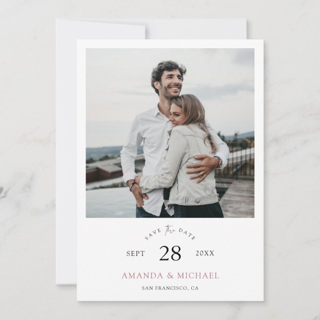 Reserve A Data Casamento de Fotografias com Script Moderno Elegan (Frente)