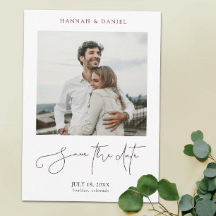 Reserve A Data Casamento de Fotografias com Script Moderno Minima