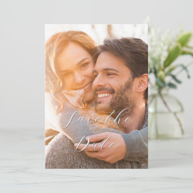 Reserve A Data Casamento de Fotografias com Script Romântico 1 El (Em pé/Frente)