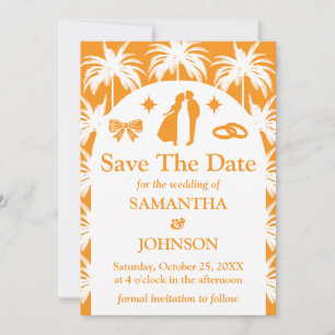 Reserve A Data Casamento de Fotografias da Árvore Tropical Laranj