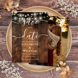 Reserve A Data Casamento de Fotografias de Cordas Leves Rustic Wo