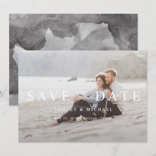 Reserve A Data Casamento de Fotografias de Sobreposição Preta e