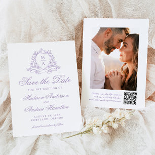 Reserve A Data Casamento de Fotografias do Monograma de Lavanda E