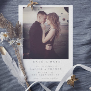 Reserve A Data Casamento de Fotografias em Branco Preto com Scrip