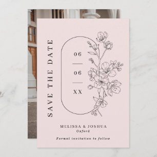 Reserve A Data Casamento de Fotografias Florais Desenhadas e Pret