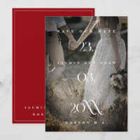 Casamento de Fotografias Mínimo Branco Vermelho Cr