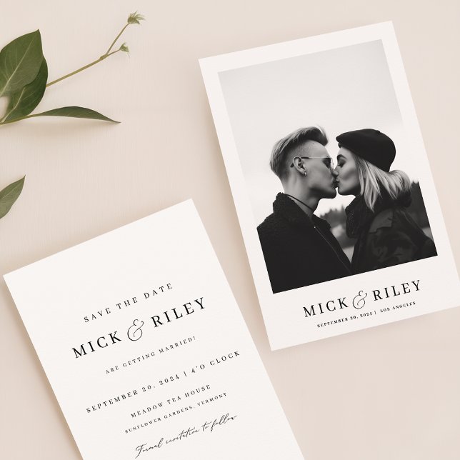 Reserve A Data Casamento de Fotografias Mínimo Elegante Simples (Criador carregado)