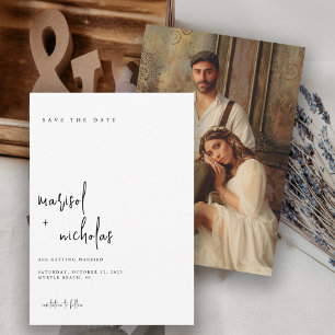 Reserve A Data Casamento de Fotografias Moderno Minimalista