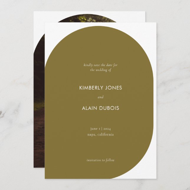 Reserve A Data Casamento de Fotografias Verdadeiras Geométricas M (Frente/Verso)