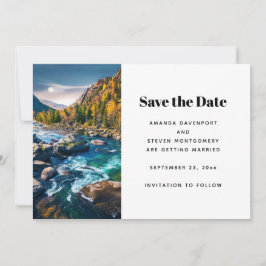 Reserve A Data Casamento de Fotos Cênicas de Rio e Montanhas