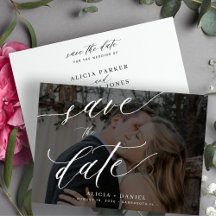 Casamento de fotos com script de caligrafia modern