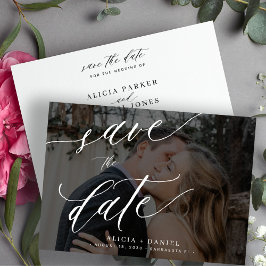 Reserve A Data Casamento de fotos com script de caligrafia modern