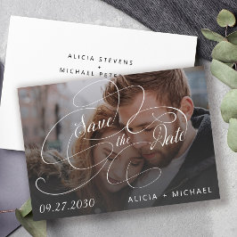 Reserve A Data Casamento de fotos com script de caligrafia simple