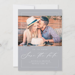 Reserve A Data Casamento de fotos com script elegante moderno sal