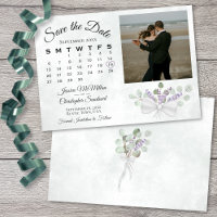 Casamento de fotos e calendário Eucalyptus e Lavan