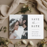Reserve A Data Casamento de Fotos Elegante Moderno<br><div class="desc">Casamento personalizado salve o cartão de data com layout moderno e simples com tipografia elegante.</div>