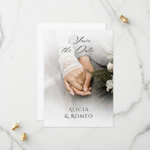 Reserve A Data Casamento de fotos minimalista branco