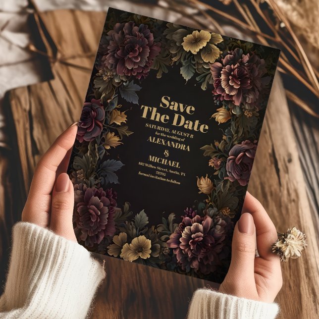 Reserve A Data Casamento de Frame Floral Gótico Vitoriano (Criador carregado)