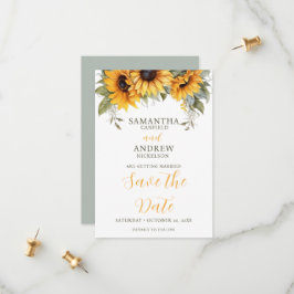 Reserve A Data Casamento de Girassol de Script Elegante Salvar a 