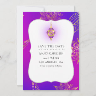 Reserve A Data Casamento de Gold Foil Arabian Bollywood