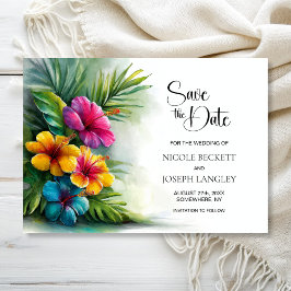 Reserve A Data Casamento de Hibisco Tropical Salve a Data