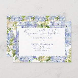 Reserve A Data Casamento de Hydrangea Branco Azul Periwinkle