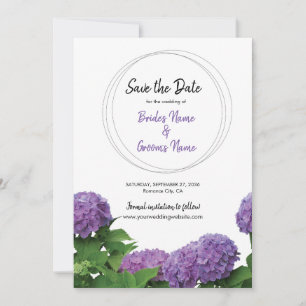 Reserve A Data Casamento De Hydrangea Roxo Elegante Salvar A Data