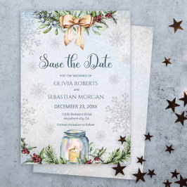 Reserve A Data Casamento de Inverno com Neve Congelada Natalina