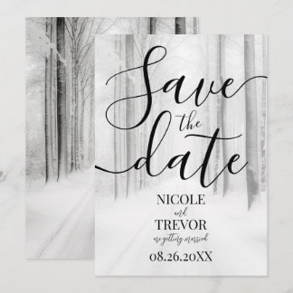 Reserve A Data Casamento de Inverno de Estrada Nevada Personaliza