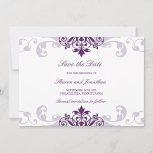 Reserve A Data Casamento de Ironworks Elegante Roxo de Plum Cláss