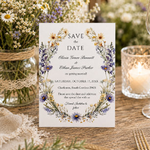 Reserve A Data Casamento de Jardim de Flores Silvestres em Aquare