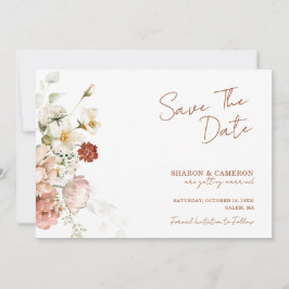 Reserve A Data Casamento de Jardim Floral Boho Rústico