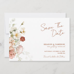 Reserve A Data Casamento de Jardim Floral Boho Rústico