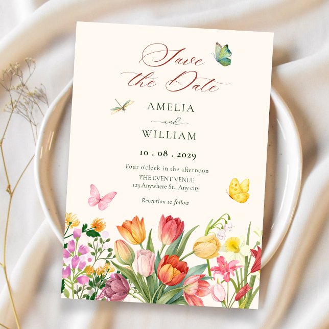 Reserve A Data Casamento de jardim floral de primavera (Criador carregado)
