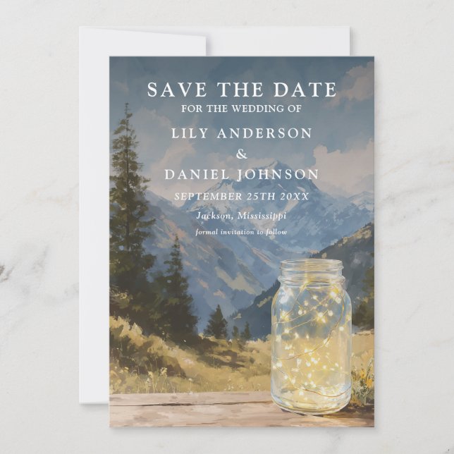 Reserve A Data Casamento de Jarro de Pedra Rústico Boho Aquarela  (Frente)