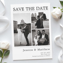 Casamento de Jornal de Foto Preto e Branco Moderno