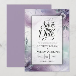 Reserve A Data Casamento de lavanda Mist e Whispers Watercolor