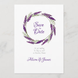 Reserve A Data Casamento de Lavander Wreath salvar a data