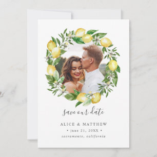 Reserve A Data Casamento de Lemon Citrus Wreath Foto: salvar a da